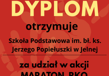 PODZIĘKOWANIE ZA UDZIAŁ W MARATONIE RKO